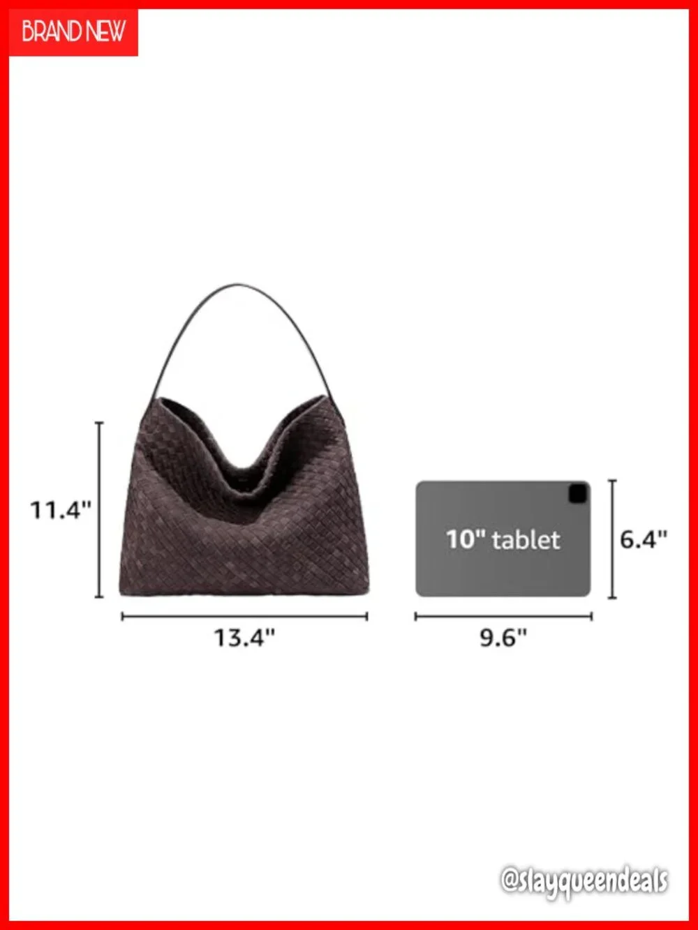 Woven Faux Suede Hobo Bag Shoulder Tote Satchel Women Purse